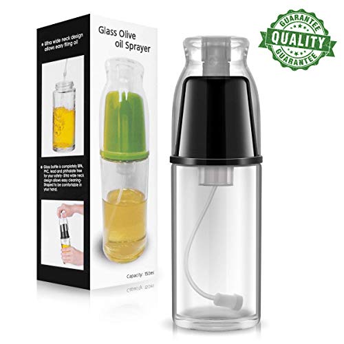 Oil Mister for Cooking Olive Oil Sprayer - ONE PIX Premium Glass Bottle with Specialized Clog-Free Filter - 100% Refillable and Non-Aerosol Dispenser Black - Thumbnail 7