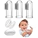 AnyBack Manual Toothbrushes Finger Tip Silicone Teether for Baby Teething Relief Oral Massager, Portable Tongue Cleaners Silicone Brushes for Adult 3 Pack Clear