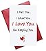 Funny Birthday, Valentine's Day, Anniversary Card for Wife & Husband - Love You Card for Boyfriend & Girlfriend - Envelope Included
