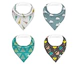 Sunny Sprouts Baby Bandana Drool Bibs for Drooling and Teething 4 Pack Gift Set (Scandinavian Set)