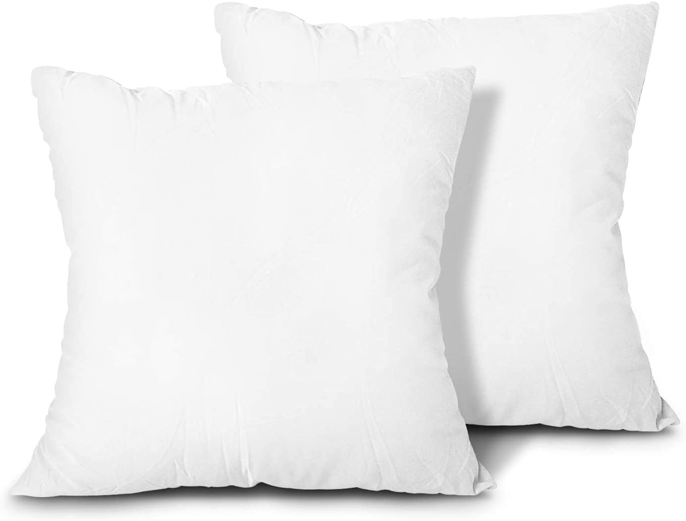 MH Home Cushion Inserts (Pack of 2), 30 x 30 cm (12 x 12 inch) Cushion Inner Pads, Cotton Blend Fabric, Hollowfiber Square Pillows