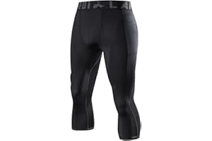LAFROI Men's Compression Fit 3/4 Tights Leggings with Pcoket/Non-Pocket-YSK10