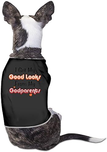 Wfnihgoen Unisex I Get My Good Looks From My Godparents Suitbale Pet Clothing Black S
