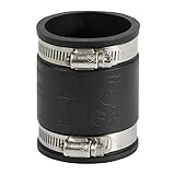EVERCONNECT 4825 Flexible Pvc Rubber Coupling with Stainless Steel Clamps, 2 Inch, Black