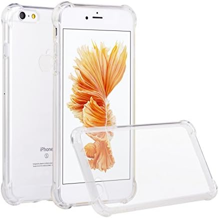 iPhone 6s/6 (4.7 Inch) HD Clear Stylish Cushioned Corners Slim Shockproof Jelly Transparent TPU Protective Case Backing Cover (Clear)