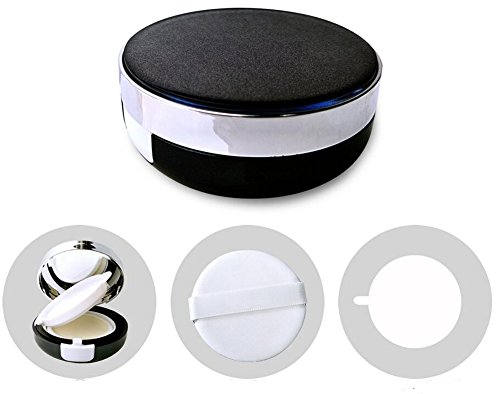 Black Empty Portable Air Cushion Puff Container Dressing Case Powder Puff Box With Sponge and Mirror for BB CC Liquid Foundation Cream