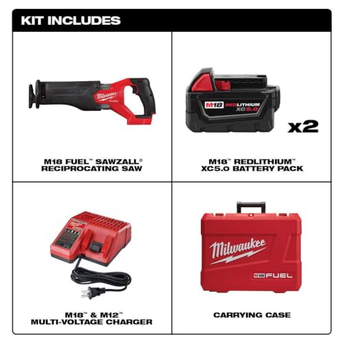 Milwaukee 2821-22 18V Li-Ion Brushless Cordless SAWZALL Reciprocating Saw Kit photo 3