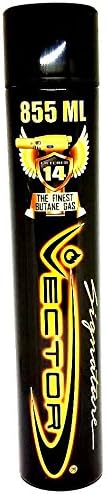 Vector Butane 855ml - Premium Refined Gas Refill - Filtered 14 times - Maximum Purity - The finest Butane Gas (4 Cans)