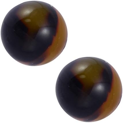 Lorren Bell Ball Stud Earrings, 10mm False Tortoise Shell, Antique Goldtone