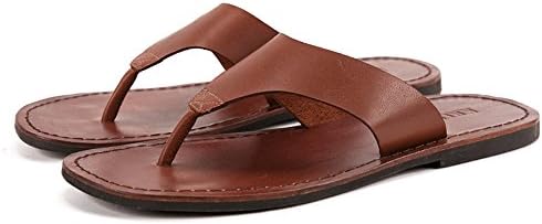 ビーチサンダル メンズ 夏puレザー男性用フリップフロップサンダル英国スタイルヴィンテージ滑り止め