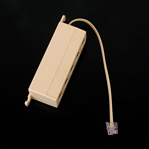 LORJE 5 Way Telephone Jack Multiple Phone Modular Outlet Splitter Connector