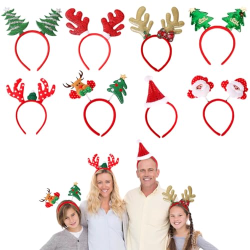 8 Pack Christmas Headbands