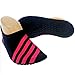 Cevinee Slip-on Water Shoes, Anti-slip Athletic Aqua Socks, for Outdoor Pool Beach Swim Exercise Workout - Pink Stripe, XL (US Women 9-10, Men 7.5-8.5)