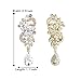 BriLove Women's Wedding Bridal Dangle Earrings Bohemian Boho Crystal Flower Chandelier Teardrop Bling Earrings Clear Gold-Toned