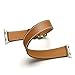 valkit Compatible with Apple Watch Band 38mm 40mm 42mm 44mm, Double Tour Replacement Genuine Leather Strap Women Men Wristband for Apple Watch Series SE/6/5/4/3/2/1,Brown