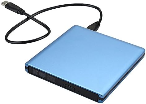 DLPIN USB 3.0 Ultra Portable External CD DVD RW DVD ROM Drive/Writer/Burner for Laptops, Desktops, Notebooks Mac, Macbook Pro Air iMAC (Blue)