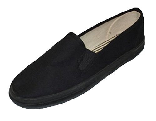 Mens canvas deck shoes sneakers 3 colors available (12, black dec…