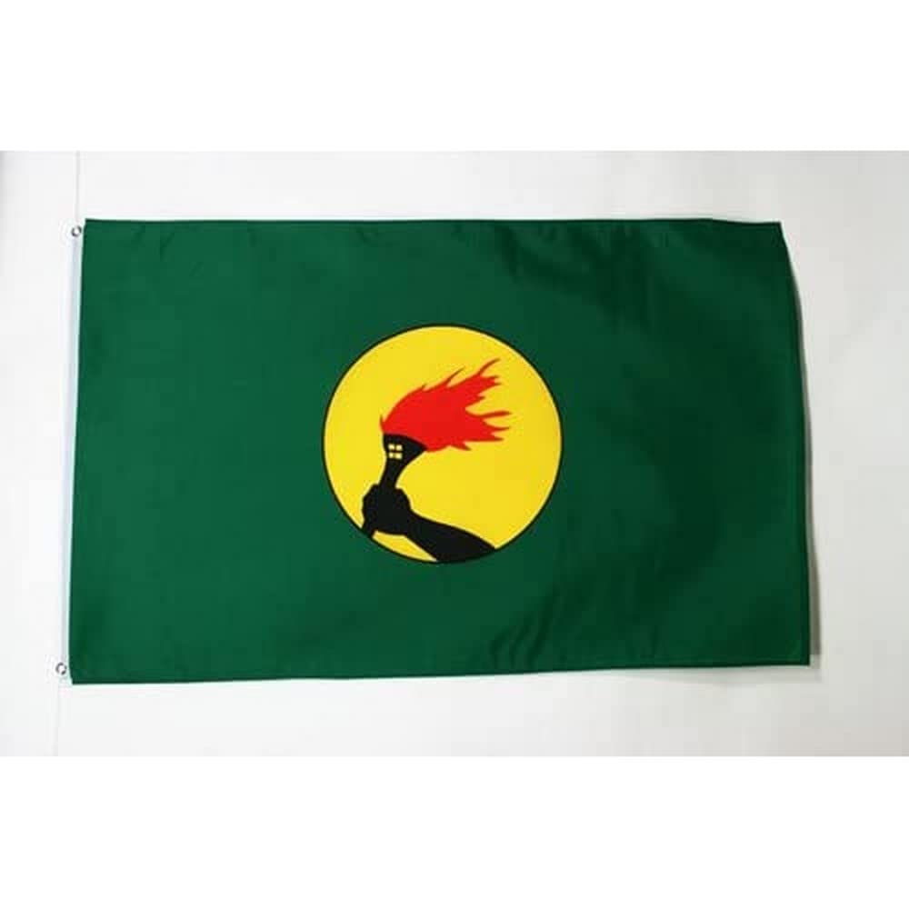 AZ FLAG - Zaire Flag - 3x5 Ft - 100D Polyester Congolese Banner with Two Metal Grommets - Fade Resistant - Vivid Colors - 3' x 5' Feet - 150x90 Cm — image 1