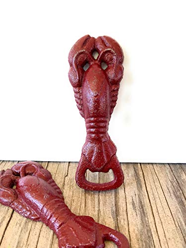 Rustic Lobster Handheld Bottle Opener - Unique Men's Stocking Stuffer - Cajun Crawfish Barware - Man Cave Novelty Gift