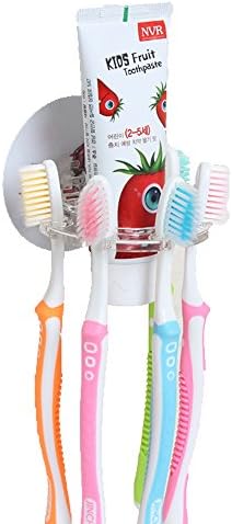 Toothbrush Holder, Hanging, Mirror, Wall Mounted, Toothpaste Holder, Dental Organization, Multi-Functional, Traveling, Multiple Toothbrushes, Kids, Bathroom, No Drill or Nails Required, Minimalist