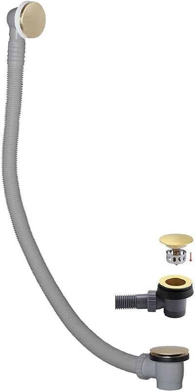Brushed Brass Bath Waste and Overflow 1.5 inch Click Clack