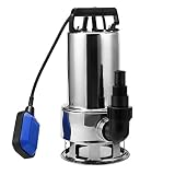 Cosway Garden 1.5HP 1100W Power Stainless Steel Water Pump, Submersible Clean/Dirty pool Yard Outdoors, Pools Ponds Irrigation Sprinkling