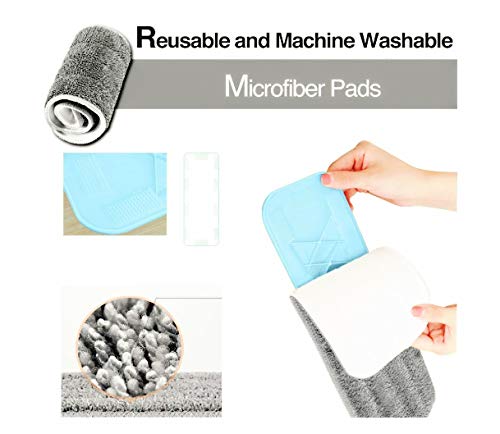 Mop Replacement Pads - Samshow Mop Microfiber Cleaning Pads for Most of Mops Washable 16.5 x 5.5 Inch, 3 Pieces