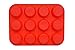 Silicone Muffin Pan / Tin Cupcake Mold by Daisy's Dream - 12 Cup Silicone Pan / Baking Tray - Easy To Use - Simple To Clean, Red Bakeware