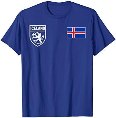 Mens Iceland Icelandic Football Fotbolta Soccer Shirt Tees Medium Royal Blue
