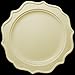 Tiger Chef 144-Pack Cream Color Scalloped Rim Disposable Party Supplies Set for 48 Guests, includes 48 10-Inch Dinner Plates, 48 8-Inch Hard Plastic Plates ,48 Beverage Napkins - BPA-Free