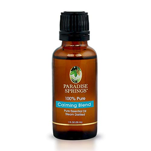 Paradise Springs 100% Pure Essential Oil Wildcrafted Calming Blend 30mL 1.0 oz. Blend of Lavender Oil, Sweet Marjoram Oil, Chamomile Oil, Ylang Ylang Oil, Sandalwood Oil, Vanilla Bean Oil