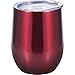 Skylety 12 oz Double-insulated Stemless Glass Wine Tumbler, Stainless Steel Tumbler Cup with Lids for Coffee, Drinks, Champagne, Cocktails (Wine Red)