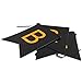 INNORU Happy Birthday Banner - Black and Gold Birthday Swallowtail Bunting Flag - Anniversary Party Decorations