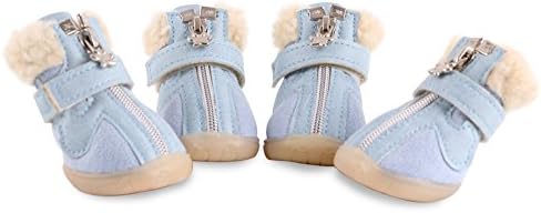HaveGet Small Puppy Dog Shoes for winter Snow Boots Pet Antiskid Shoes Winter Warm Skidproof Sneakers Paw Protectors