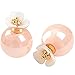 Stud Earrings Shell Flower Mother Of Pearl Double Side To Wear For Women By SUYAN (Pink)