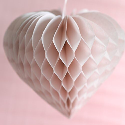 DECOPOMPOMS Dusty pink paper honeycomb heart - Valentines day decoration - 25cm