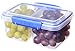 Sistema KLIP IT Rectangular Collection Split Food Storage Container, Medium, 33.8 oz./1.0 L, Clear/Blue