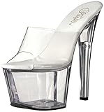 Pleaser Women's Sky301vl/C/M Platform Sandal, Clr/Clr, 14 M US