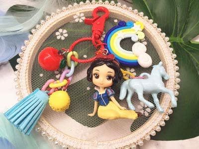 dahuimin Lovely Snow White Mermaid Keychain Doll Keyring For Women Girl Handbag Backpack Charms Pendant Fashion Key Chain Ring Fg-1