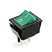 Baomain Green Light SPDT ON/Off Snap in Boat Rocker Switch 4 Pin 16A/250V UL TUV List Pack of 2
