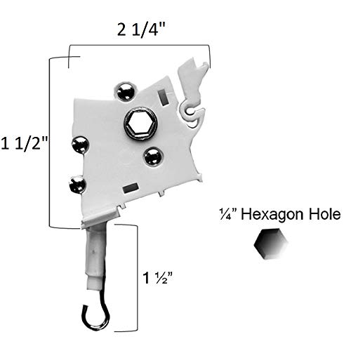 Low Profile Universal Wand Tilter for 2" Horizontal Blinds, Hex Gear (2)