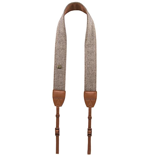 DSLR / SLR Camera Strap - Wolven Camera cotton canvas Neck Shoulder Belt Strap for Nikon Canon Samsung Pentax Sony Olympus Fujifilm Instax Polaroid Pringo - Brown