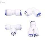 AMZVASO - 20Pcs/set Pipe Fittings 1/4" Push Fit