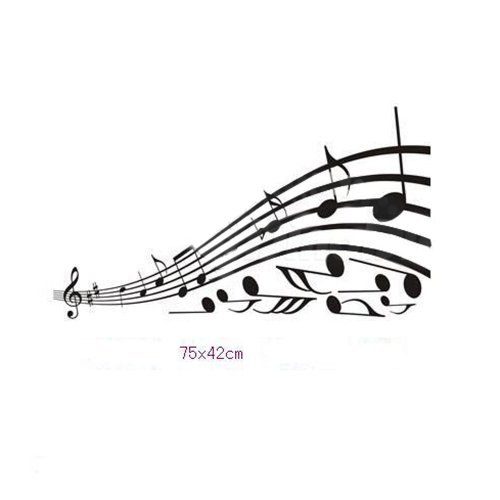 Xinlink Music Note Pattern Graffiti Wall Home Decor Mural Decal Removable Sticker Paper