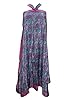 Bohemian Wrap Skirt Pink Paisley Printed Two Layer Vintage Silk Sari Maxi Dress
