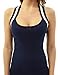 PattyBoutik Women Halter Racer Back Knit Top (Navy Blue Small)