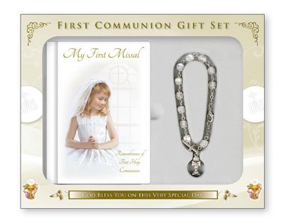 First Communion Missal and Rosary Bracelet Gift Set