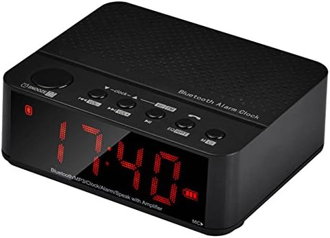 FANGDA Portable Bluetooth Alarm Clock Radio with FM Radio, Wireless Speaker, Aux-In and TF Card Music, USB Charging, Phone Call, Easy Setting, Fashion Home, Idea Gift