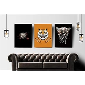 3 Panel Lion Painting Wall Decor for Living...