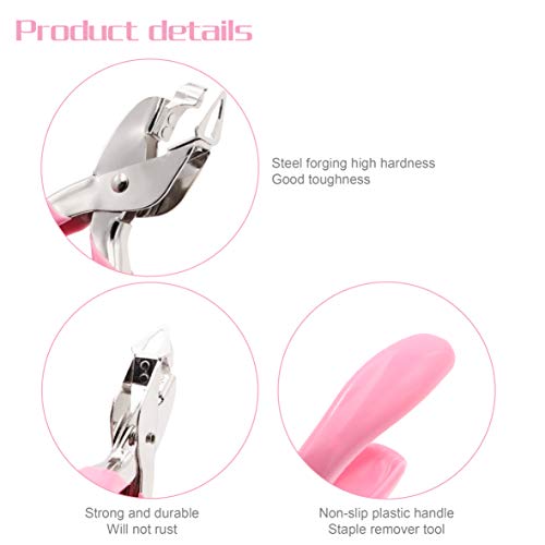 Taigoehua Staple Removers Staple Pull Office Staple Removal Tool Hand-held Comfort(Pink2 Pack)